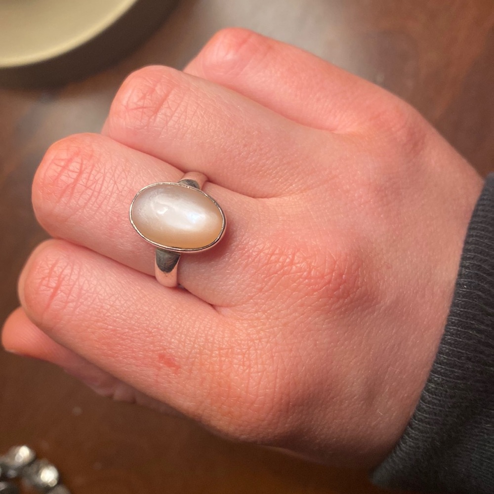 Sterling Silver Sunstone Statement Ring - image 1